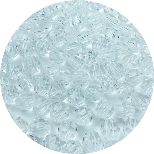 800pcs 6mm Acrylic Round Crystal Faceted Beads for Crafts Spacer Beads for Jewelry Making Necklaces Bracelets Earrings DIY Decoration(White) - color: White, size: 6mm