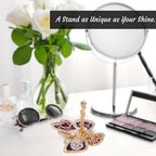 Matashi Butterfly Jewelry Holder for Women, Enamel - Gold Plated Jewelry Stand Organizer Ring Holder w Crystals, Gift for Mom on Christmas, Mother’s Day, Birthday, Anniversary, Valentine’s Day, Purple - color: Purple