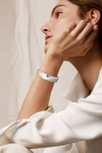 WOWORAMA Adjustable Slider Bracelets for Women Bar Friendship Bangle Bracelet for Women Gold/White Gold/Rose Gold Bolo Bracelet - color: Chunky Bar-White Gold