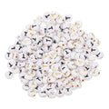 HARFINGTON 200 Pcs 4x7mm Acrylic Letter Beads, Round White Alphabet Beads Letter T, Alphabet Spacer Beads for Jewelry Making Bracelets Necklaces - style: Letter T