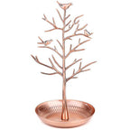 Jewelry Tree Necklace Earring Holder Modern Cute Bird Jewelry Stand for Women Girls Teen Bronze - color: Bronze