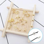 1400 Pieces Brass Tube Crimp Beads Wire Guardians Crimp Bead Knot Covers Bead Tips Knot Covers for DIY Bracelets Necklaces Jewelry Making Crafts Supplies(Gold) - color: Gold