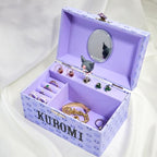 Hello Kitty Sanrio Kuromi Musical Jewelry Box for Girls Teens Women Kawaii Wind Up Music Box Jewelry Organizer Ring Holder Gifts for Women (Purple Kuromi) - style: Purple Kuromi