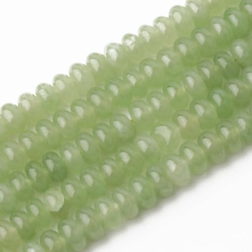 Songxi 5x8mm Natural Green Aventurine Stone Rondelle Beads, 75PCS Spacer Round Loose Abacus Beads for Jewelry Making, for Bracelet Necklace Earrings, Arts and Crafts - color: Green Aventurine