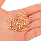 BEADIA 18K Gold Plated Spring Clasps Non Tarnish 6mm 20pcs for Jewelry Making Findings - color: Spring Clasps Gold, size: 6mm
