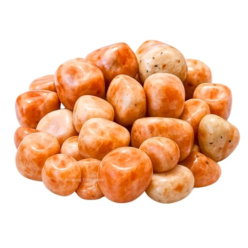Amazing Gemstone Sunstone Crystal Tumbled Stones Polished Rocks - Natural Gem Stones for Healing - DIY Crystals for Protection (1 Piece) - color: Sunstone
