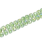 PATIKIL 75 Pcs 8mm OD 5mm Thick Crystal Glass Beads, Rondelle Crystal Beads Faceted Cut Gemstone Strand with Spacer Beads for Craft, Bracelet, Necklace, Light Green - color: Light Green