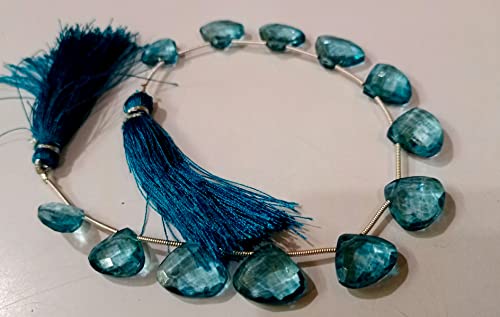 Natural London Blue Topaz Heart Shape Faceted 13-15 mm Graduated Gemstone Beads
