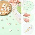 SUNNYCLUE 1 Box 30Pcs Shell Daisy Beads Flower Shell Beads Small Cute White Sunflower Summer Beach Natural Freshwater Loose Spacer for Jewelry Making DIY Earrings Bracelets Crafts Supplies Women Adult