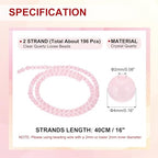 PATIKIL 4 mm Natural Clear Quartz Loose Beads, 2 Strands Crystal Round Stone Strand Beads Gemstone Loose Bead Spacer Beads for Jewelry Making DIY Necklace Bracelet, Pink - color: Pink, size: 4 mm