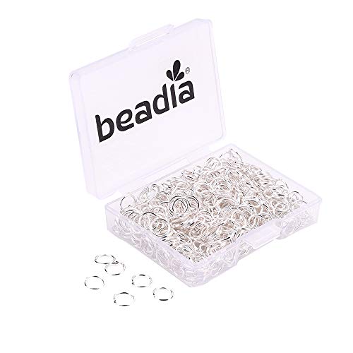 BEADIA Open Jump Rings Sliver 0.8x6mm 500pcs for DIY Jewelry Making Supplies - color: Silver, size: 0.8*6mm