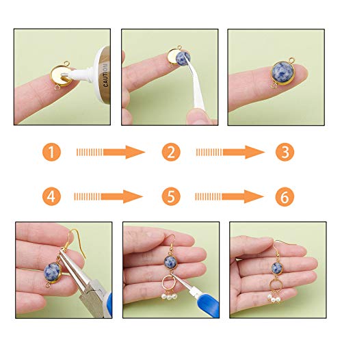 SUPERFINDINGS 40pcs 10mm Half Round Natural Cabochon 20 Color Flat Back Gemstone Cabochon Healing Quartz Chakra Crystal Stone for Bracelet Necklace Jewelry Making - size: 10mm