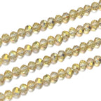 500pcs Czech Faceted Rondelle Crystal Glass Loose Beads 4mm Small Tiny Spacer Bulk Gold Shimmer for DIY Craft Jewelry Making CCR438 - color: Gold Shimmer, size: 4mm (0.16") - 500pcs
