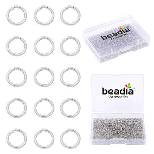 BEADIA Platinum Plated Jump Rings Non Tarnish 3mm 1200pcs for Jewelry Making Findings - color: Platinum, size: 0.5x3mm