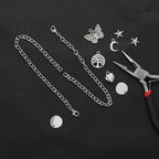 12 Pack DIY Charm Bracelet Chain Silver Chain Bracelets with Lobster Clasps Jewelry Making Bracelets Chains Metal Bracelet Link Chains Crafts Supplies for Women Men