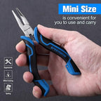 SPEEDWOX 5-Inch Mini Chain Nose Pliers for Jewelry Making Long Nose Pliers with Teeth Small Jewelry Plier with Cutter Serrated Jaws Needle-Nose Plier for Bending Wire Handcraft Work in Tight Areas - style: Long Nose Pliers