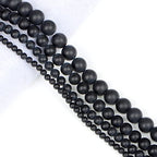 AD Beads Natural Gemstone Round Loose Beads 15" for Bracelet Necklace Earrings Jwelery Making Crafts DIY (4mm, Matte Black Onyx) - color: Matte Black Onyx, size: 4mm