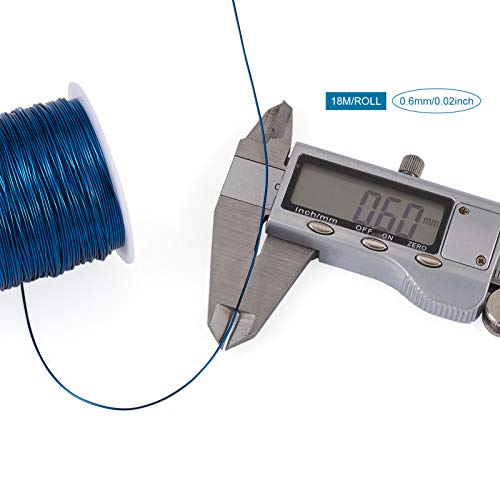 Pandahall 60 Feet Tarnish Resistant Copper Wire 22 Gauge Jewelry Beading Craft Wire for Jewelry Making (Marine Blue)