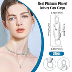 Beebeecraft 1 Box 20Pcs Lobster Claw Clasps and Jump Rings Platinum Plated Brass Silver Rectangle Lobster Clasp for Necklace Jewelry Making (12x6x2.5mm) - color: Platinum, size: 12x6x2.5mm