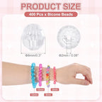 MECCANIXITY 400pcs Czech Faceted Bicone Beads 8mm Glass Spacer Bead Bulk for Jewelry Making & DIY Craft, Transparent - color: Transparent