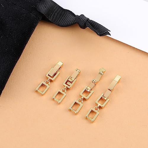 Gold Necklace Bracelet Extender for Women, 4pcs Foldover Extension Jewelry Clasps for Jewelry Making - color: Gold