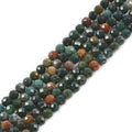 Green Bloodstone Heliotroppe 4mm Faceted Round Beads Loose Beads 16 Inch for Jewelry Making Beads - color: Green Bloodstone Heliotroppe