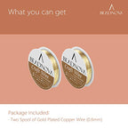 BEADNOVA Bare Copper Wire Tarnish Resistant Jewelry Making Wire (Gold Plated, 22 Gauge) - size: 0.6mm