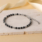 LPBeads Beaded Bracelets for Women Energy Gemstone Charm Jewelry Adjustable Bracelet Gifts for Mom, Daughter, Wife, Friends, Bestie - color: Black Tourmaline