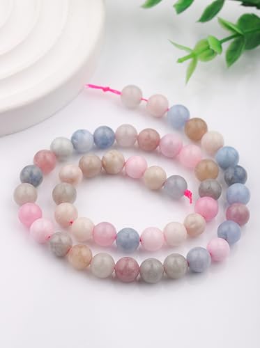 Natural Stone Beads 8mm Polished Round Smooth Gemstone Beads for Jewelry Making Supplies 15 Inch(45 Beads) (Morgan) - color: Morgan-45pcs