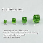 50pcs 10mm Crystal Glass Cube Beads Square Glass Beads Crystal Spacer Beads for Bracelets Necklace Earring DIY Jewelry Making Craft(Grass Green) - color: Grass Green, size: 10mm