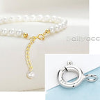 Spring Clasps Sterling Silver with Open Jump Rings Gold Necklace Clasps and Closures for Jewelry Making,Made in Italy - color: 3silver, size: 0.28inch