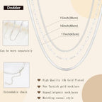 Gold Layered Necklaces for Women, 14K Gold Plated Dainty Gold Chain Choker Necklace Stack, Herringbone Gold Necklaces Set - color: silver-3-Snake