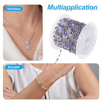 PATIKIL Stainless Steel Jewelry Chain, 16Ft 2mm Purple Enamel Link Cable Chains for Necklace Earring Bracelet Findings Jewelry Making Trucker Hat Chains, Silver/Purple - color: Silver/Purple
