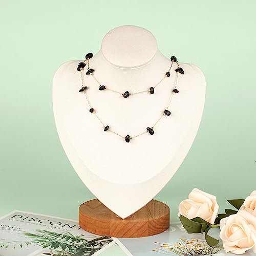 KYUNHOO 16.4 Feet Natural Stone Jewelry Chains Bulk Black Irregular Stones Chains for Necklace Anklet DIY Gold Plated Jewelry Making Supplies - color: Natural Stone-Black