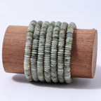 Natural Spectrolite Disk Stone Spacer Beads 6x2mm 38cm/str Flat Rondelle Loose Semi Gemstone Caps for Making Bracelets Necklace - color: Spectrolite