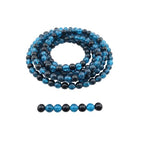 DandS ltd Crackle Lampwork Glass Beads for Jewelry Making, Blue Black, Vibrant DIY Bracelets, Necklaces, Earrings, Beading Supplies & Craft Kits for Handmade Jewelry, 80pcs 0.39 inch (10mm), #J215-10 - color: Blue Black