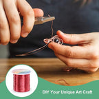 M METERXITY 0.3mm Jewelry Wire, 28 Gauge 328FT Craft Wire Copper Beading Wire for Jewelry Making/Planting/Weaving/DIY Crafting, Soft Metal Wires [100M, Red] - color: Red, size: 0.3mm 28 Gauge