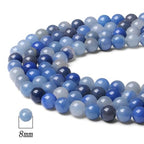 DUQGUHO Blue Aventurine Beads 8mm Natural Crystal Beads Round Polishing Stone Bead Genuine Gemstone Beads for DIY Jewelry Making 47 Pcs - color: Blue#6
