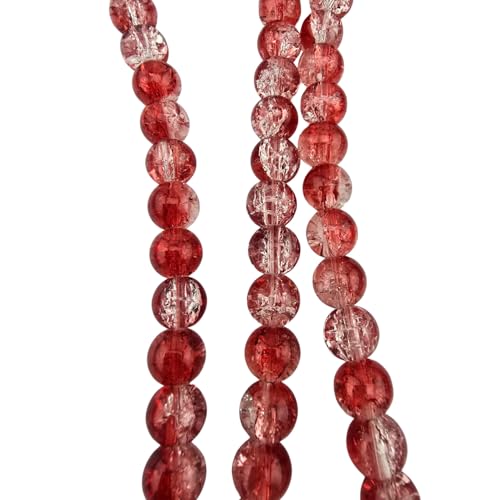 DandS ltd Crackle Lampwork Glass Beads for Jewelry Making, Dark Pink, Vibrant DIY Bracelets, Necklaces, Earrings, Beading Supplies & Craft Kits for Handmade Jewelry, 80pcs 0.39 inch (10mm), #J233-10 - color: Dark Pink