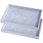 2 Pcs 13.8" x 9.5" Velvet Jewelry Tray Jewelry Display Tray Flat Tray, Stackable Empty Plate Trays for Earrings Necklaces Bracelet Rings Display Showcase - Grey - color: Grey, size: Flat Tray 13.8"x9.5"