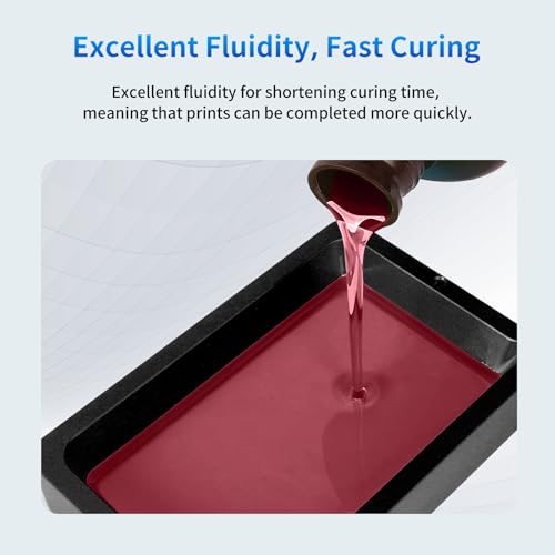ANYCUBIC 3D Printer Resin, 405nm SLA UV-Curing Resin with High Precision and Quick Curing & Excellent Fluidity for LCD 3D Printing (Clear Red, 1kg) - color: Clear Red, size: 1kg