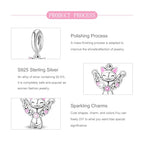 925 sterling silver Bead Charm for Pandora bracelets and Necklaces - Cute Heart Animal Ocean Pendant Bead Charms with Cubic Zirconia Mother's Day Jewelry Making DIY Gifts for Women Wife/Girlfriend - color: Jumping Cat Pendant