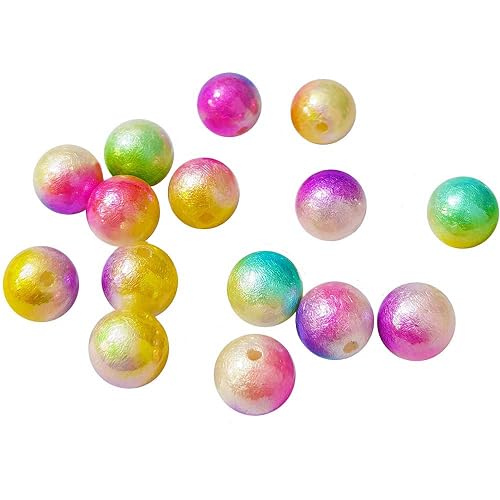 Mixed Lots Shiny Gradient Iredscent Acrylic Bead DIY Beading Hairband Bracelets Necklace Craft Embelishment (Mixed Colors-Gradient Iredscent) - color: Mixed Colors-Gradient Iredscent