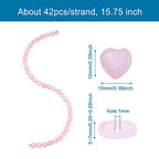 Fashewelry 42pcs Polished Heart Natural Rose Quartz Stone Beads Tumbled Chakra Gemstone Beads Crystal Healing Drilled Loose Beads for Earring Bracelet Necklace Jewelry Making - color: Rose Quartz, 10x10mm