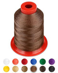 FIVEIZERO Extra Strong Upholstery Thread,Brown 1000 Meters Bonded Nylon Thread for Denim Leather,Craft,Machine,DIY and Home (1 Pack) CJ - color: Brown