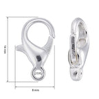 HDSupplies 100 Pieces - Lobster Clasps - Bright Silver Tone - 14x8mm / 1.8mm Hole - color: Bright Silver Tone, size: 14x8mm