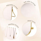 Mornajina 14 x 10 inches Velvet Necklace Display Stands for Selling, Large Metal Necklace Organizer Holder Stand Chain Jewelry Display Stand (Beige & Grey, 1 Pack) - color: Beige & Grey