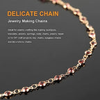 KYUNHOO 16.4 Feet Gold Plated Brass Chain for Jewelry Making with Lobster Clasps and Jump Rings Rosy Rhinestone Beads Chain for Bracelet Necklace Making DIY Jewelry Craft Gift Idea Supplies - color: Rosy Bead-Gold