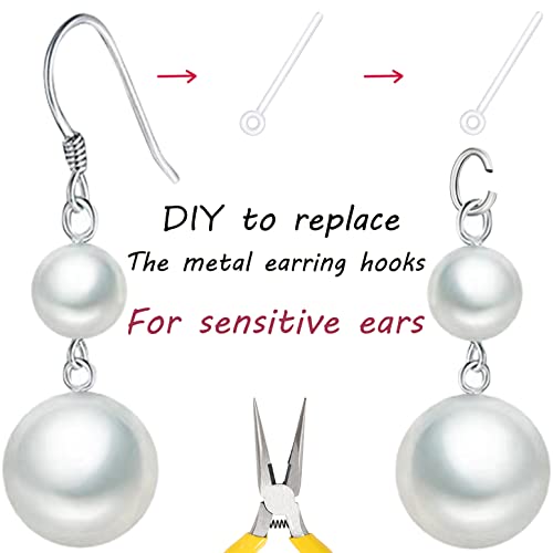 60pcs Safety Non-Allergenic Plastic Earring Posts Ear Wire Anti Allergy Posts Earring Findings DIY Jewelry Making for Sensitive Ears (Post with Parallel Ring) - color: Post with Parallel Ring 60pcs