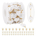 KYUNHOO 9.8FT/3M Gold Chains for Jewelry Making Stainless Steel Heart Chain Imitation Pearl Jewelry Link on Bulk for Women DIY Handcrafts - color: Heart Gold